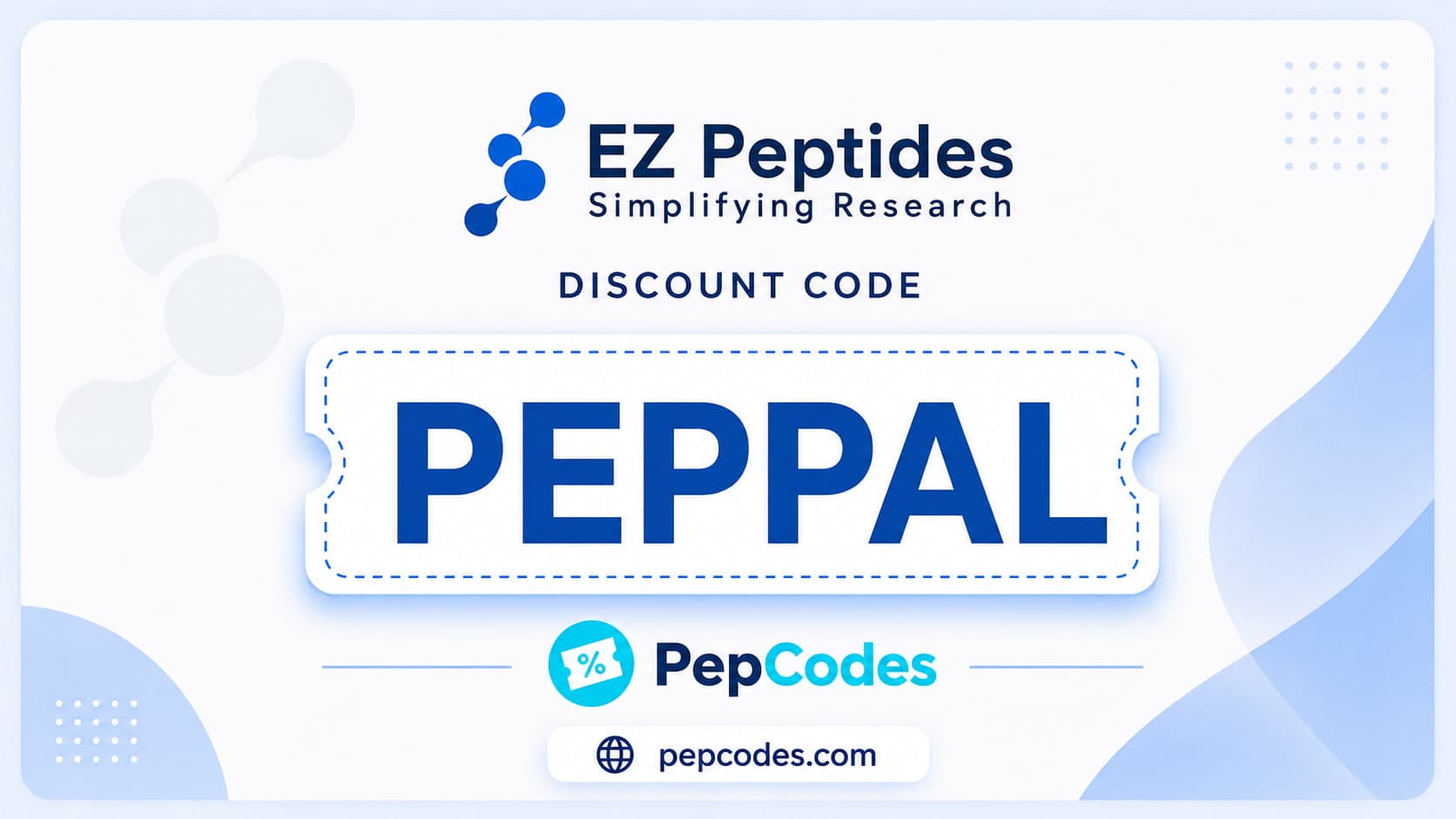 EZ Peptides discount code PEPPAL graphic