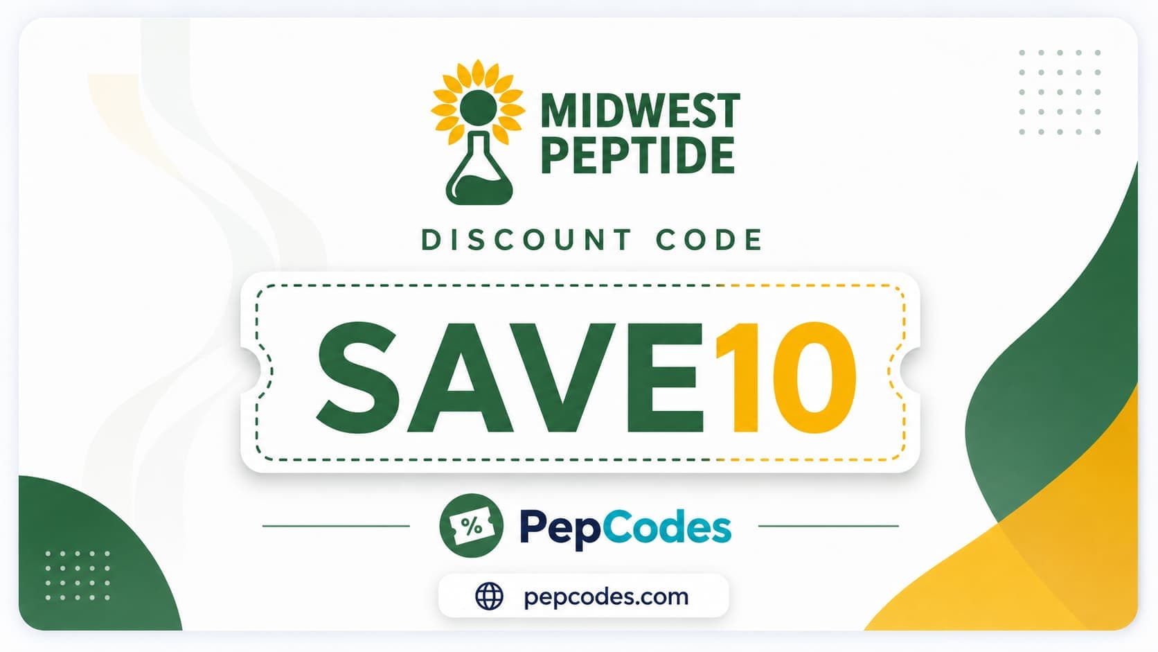 Midwest Peptide discount code SAVE10 graphic